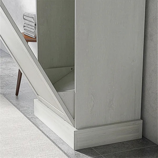 Kitchen Tilt Out Trash Bin Cabinet Free Standing Storage Cabinet with Drawer, Gray - product image 9