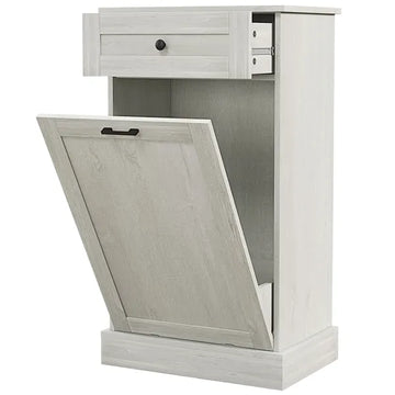 Kitchen Tilt Out Trash Bin Cabinet Free Standing Storage Cabinet with Drawer, Gray - product image 1