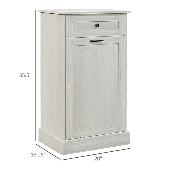 Kitchen Tilt Out Trash Bin Cabinet Free Standing Storage Cabinet with Drawer, Gray - product image 3