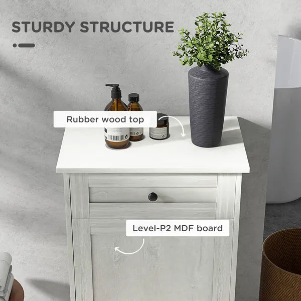 Kitchen Tilt Out Trash Bin Cabinet Free Standing Storage Cabinet with Drawer, Gray - product image 7