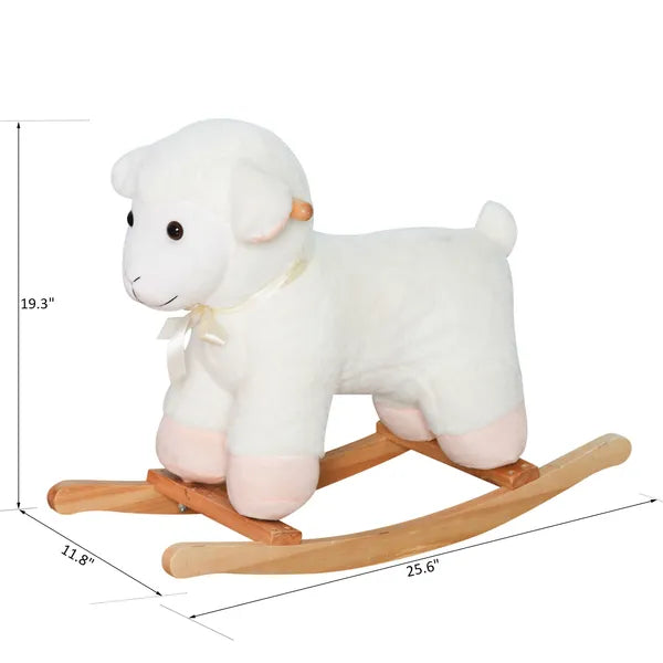 Plush Lamb Rocking Horse White for Ages 18 Months+ - product image 3