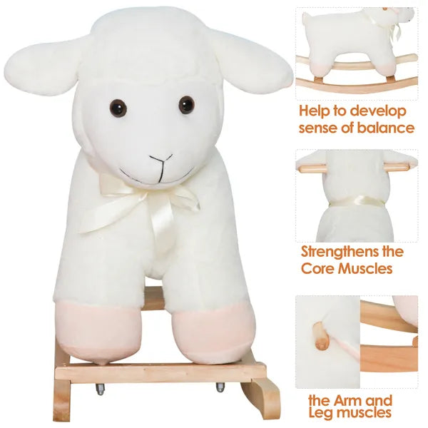 Plush Lamb Rocking Horse White for Ages 18 Months+ - product image 5