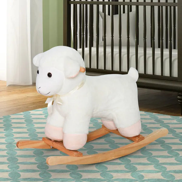 Plush Lamb Rocking Horse White for Ages 18 Months+ - product image 2