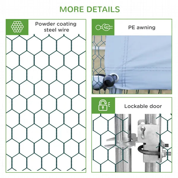 Large Chicken Coop Galvanized Metal 10x20 Hen House Outdoor Playpen Silver - product image 7