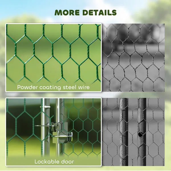 PawHut Large Chicken Coop with Waterproof and Anti-UV Cover, Spire Shaped for Outdoor and Yard Farm Use, 33 ft x 10 ft x 6.4 ft - product image 6