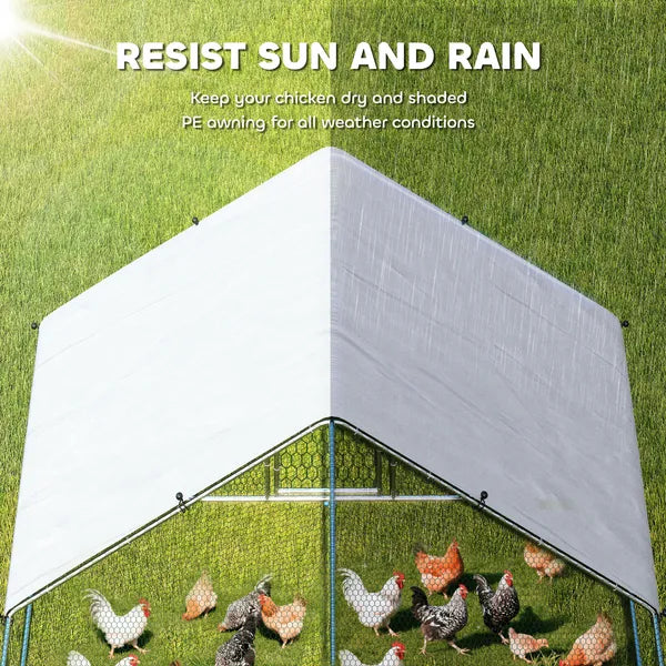 PawHut Large Chicken Coop with Waterproof and Anti-UV Cover, Spire Shaped for Outdoor and Yard Farm Use, 33 ft x 10 ft x 6.4 ft - product image 3