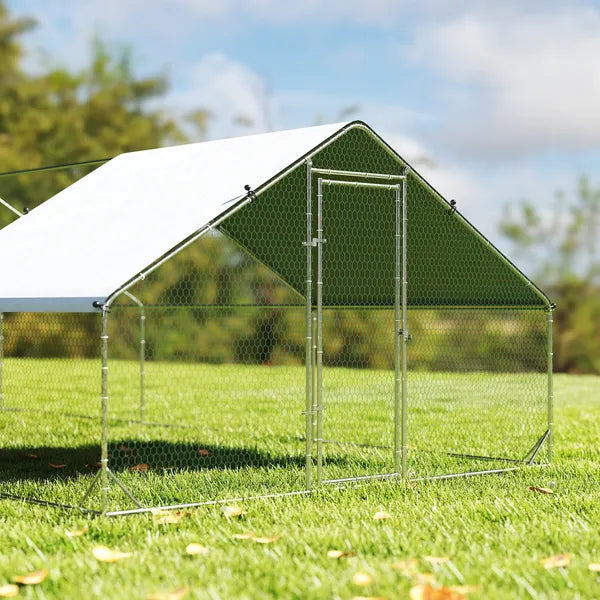 PawHut Large Chicken Coop with Waterproof and Anti-UV Cover, Spire Shaped for Outdoor and Yard Farm Use, 33 ft x 10 ft x 6.4 ft - product image 7