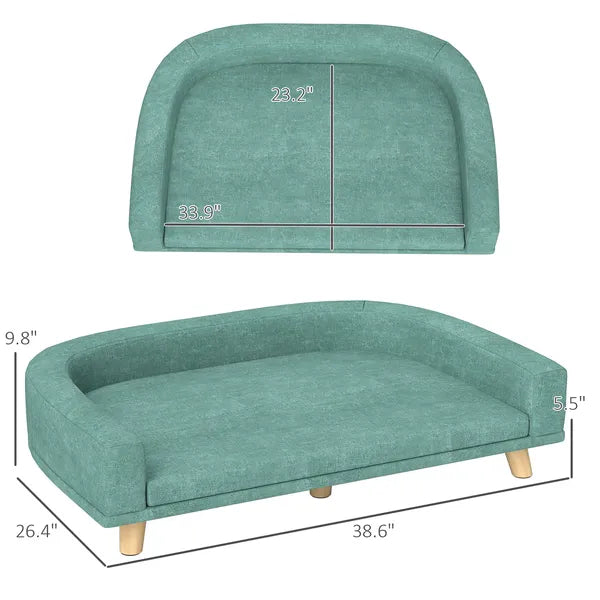 PawHut Large Dog Sofa Bed with Washable Cushion, Green, Comfortable Pet Couch for Dogs and Cats - product image 3