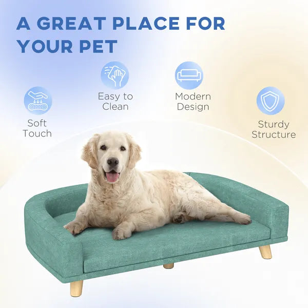PawHut Large Dog Sofa Bed with Washable Cushion, Green, Comfortable Pet Couch for Dogs and Cats - product image 7