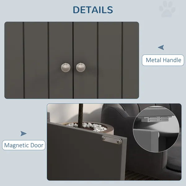 PawHut Large Elevated Dog Bowls with 44L Storage Cabinet, Raised Pet Food Bowl Stand and Feeding Station, Gray - product image 6