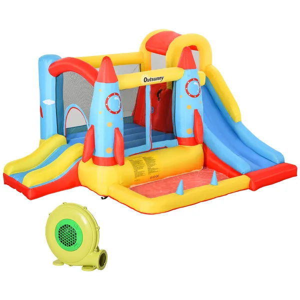 Large Inflatable Bounce House 4-in-1 Bouncy Castle with Dual Slides Climbing Wall Trampoline and Water Pool for Endless Fun - product image 1