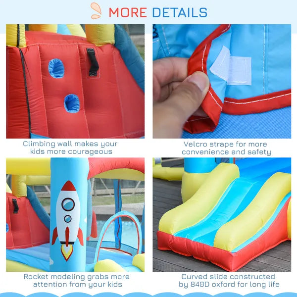 Large Inflatable Bounce House 4-in-1 Bouncy Castle with Dual Slides Climbing Wall Trampoline and Water Pool for Endless Fun - product image 9