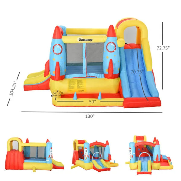 Large Inflatable Bounce House 4-in-1 Bouncy Castle with Dual Slides Climbing Wall Trampoline and Water Pool for Endless Fun - product image 3