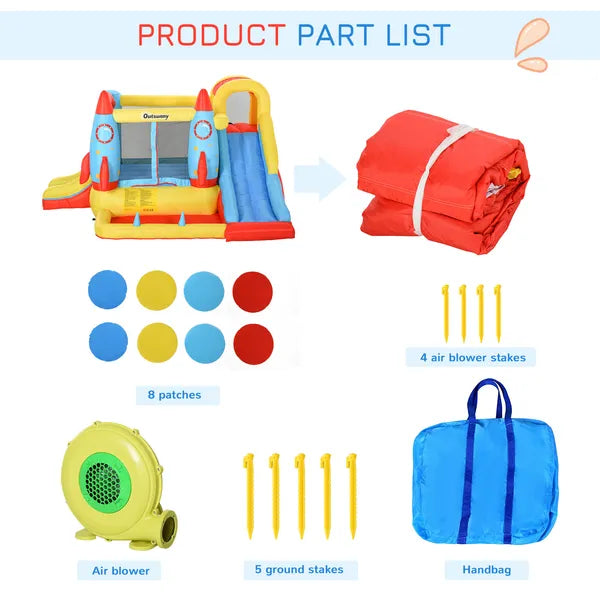 Large Inflatable Bounce House 4-in-1 Bouncy Castle with Dual Slides Climbing Wall Trampoline and Water Pool for Endless Fun - product image 7