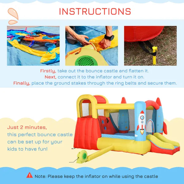 Large Inflatable Bounce House 4-in-1 Bouncy Castle with Dual Slides Climbing Wall Trampoline and Water Pool for Endless Fun - product image 6