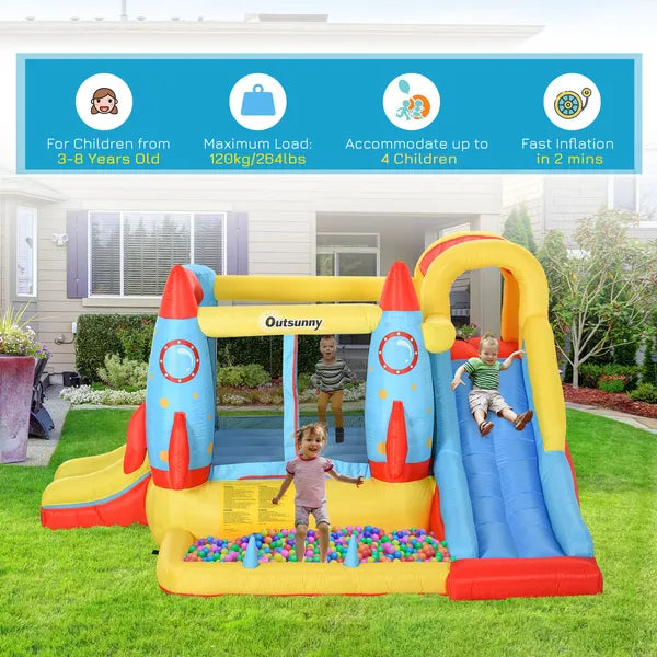 Large Inflatable Bounce House 4-in-1 Bouncy Castle with Dual Slides Climbing Wall Trampoline and Water Pool for Endless Fun - product image 5