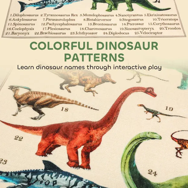 Qaba Large Play Mat 79 Inch x 59 Inch, Crawling Mat for Toddlers, Living Room and Bedroom with Dinosaur Pattern, Khaki - product image 5
