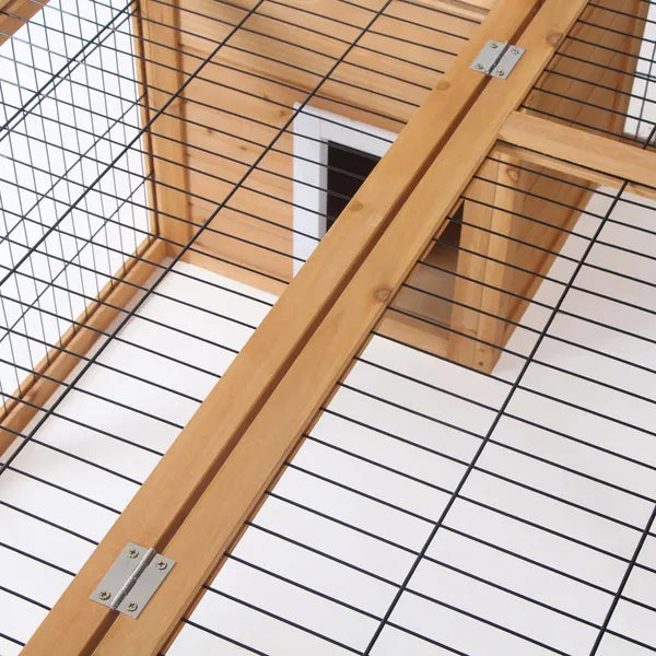 Large Rabbit Cage, Outdoor with Openable Main House, Waterproof Rabbit House, for Small Animals with Ventilation Doors, Natural - product image 8