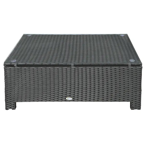 Large Rattan Coffee Table, Weather-Resistant Wicker Outdoor Side Table, Black - product image 11