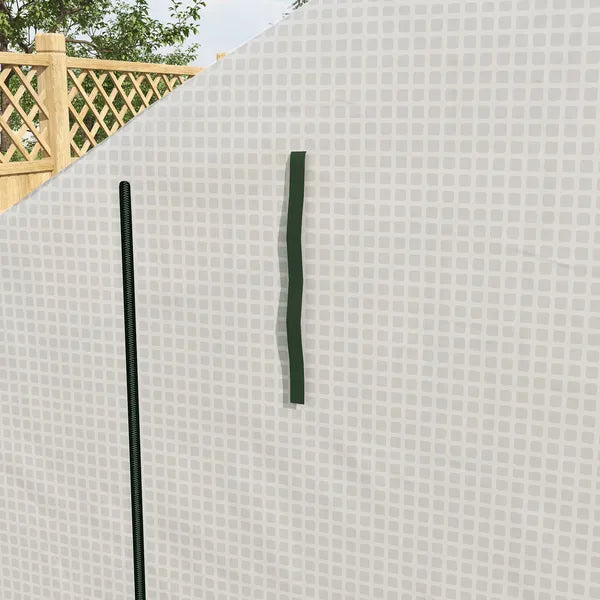Outsunny Large Walk-in Greenhouse: White with Shelving, PE Cover and Roll-Up Door for Garden and Outdoor Use - product image 8