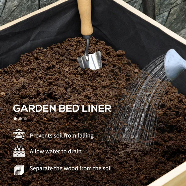 Outsunny Large Wooden Raised Garden Bed Elevated Planter Box with Legs Bed Liner Drain Holes 74x18x26 - product image 5