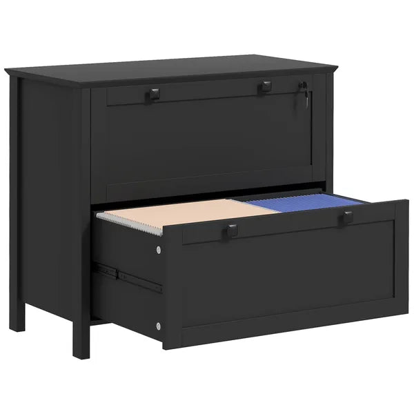 HOMCOM Lateral File Cabinet, 2 Drawer Filing Cabinet with Adjustable Hanging Bar for Letter, A4 and Legal Size, Black - product image 11