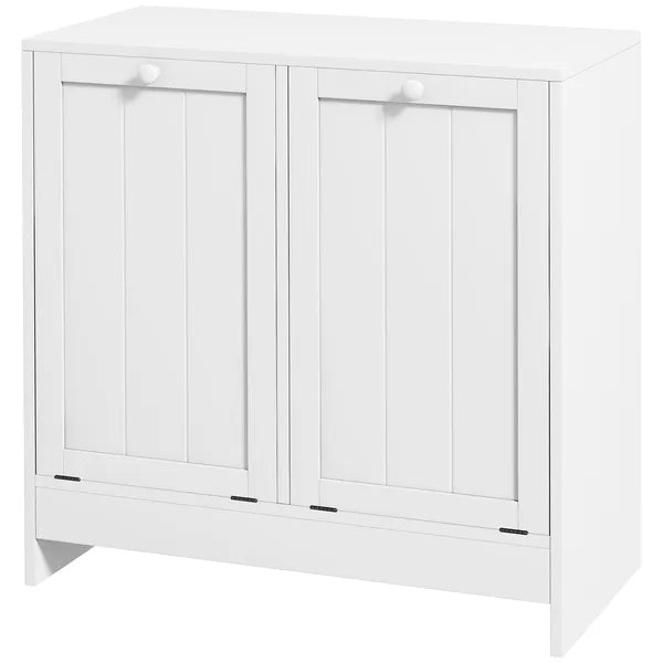 Kleankin Laundry Efficiency: White 2-Compartment Tilt-Out Hamper Storage Cabinet - product image 13