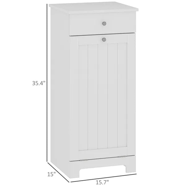 Laundry Hamper Cabinet, Laundry Cabinet with Tilt Out Laundry Basket and Drawer, White - product image 3