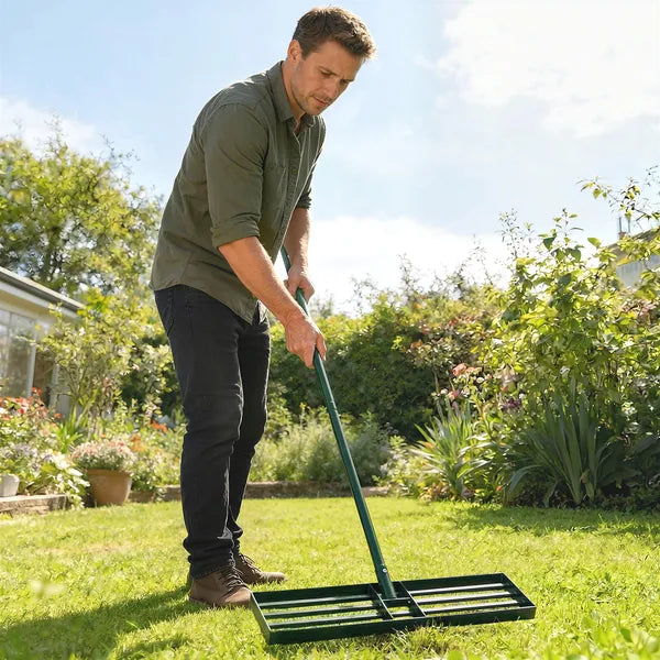 Outsunny Lawn Leveling Rake, 30" x 10" Heavy-Duty Yard Leveling Rake with 66.5" Handle for Backyard, Golf Course - product image 8