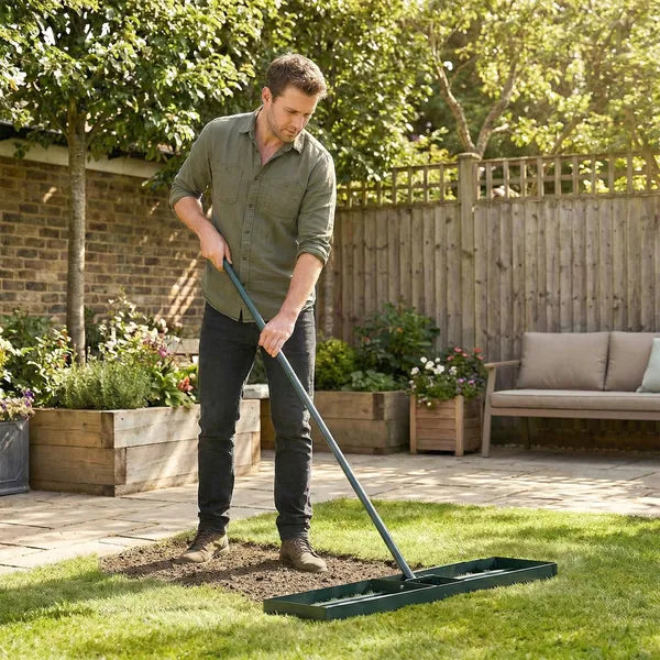 Outsunny 36 Inch Lawn Leveling Rake with 66.5 Inch Handle Green - product image 10