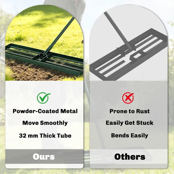 Outsunny 36 Inch Lawn Leveling Rake with 66.5 Inch Handle Green - product image 6