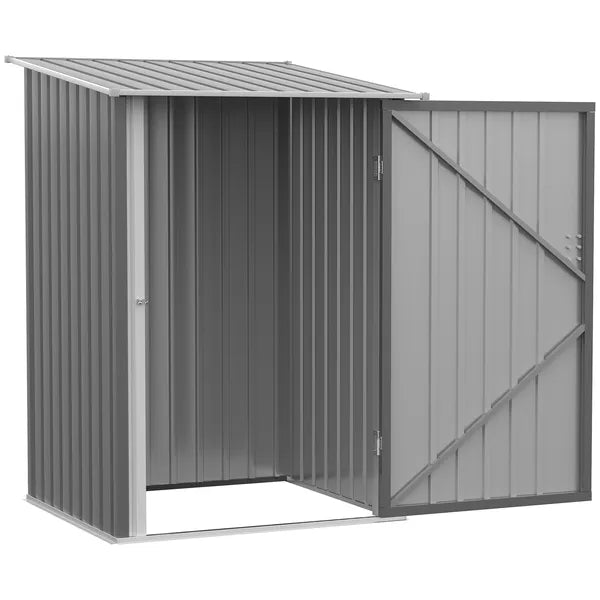 Lean-to Garden Storage Shed 3.3x3.4 ft Galvanized Steel with Lockable Door Gray - product image 11