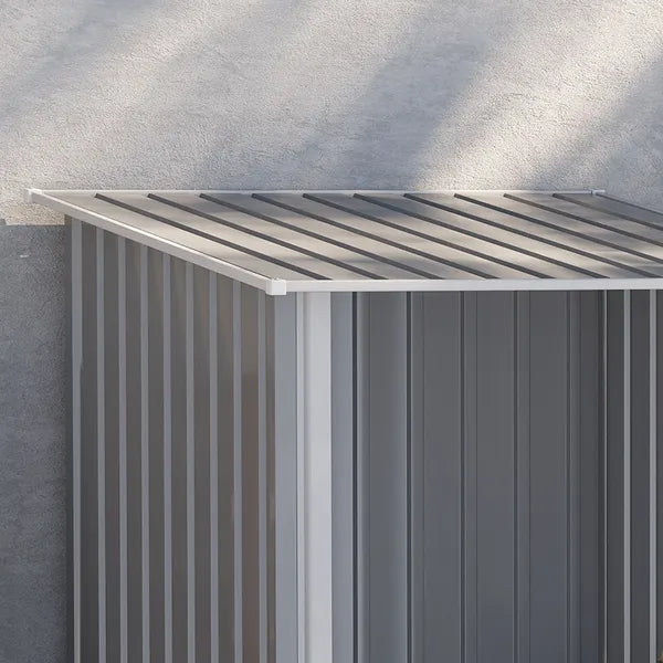 Lean-to Garden Storage Shed 3.3x3.4 ft Galvanized Steel with Lockable Door Gray - product image 9