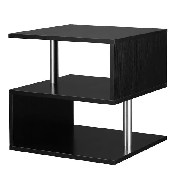 HOMCOM Lift Top Coffee Table Designer S-Shaped Black 3-Tier Side Table Multi Level with 2 Steel Support Poles - product image 11