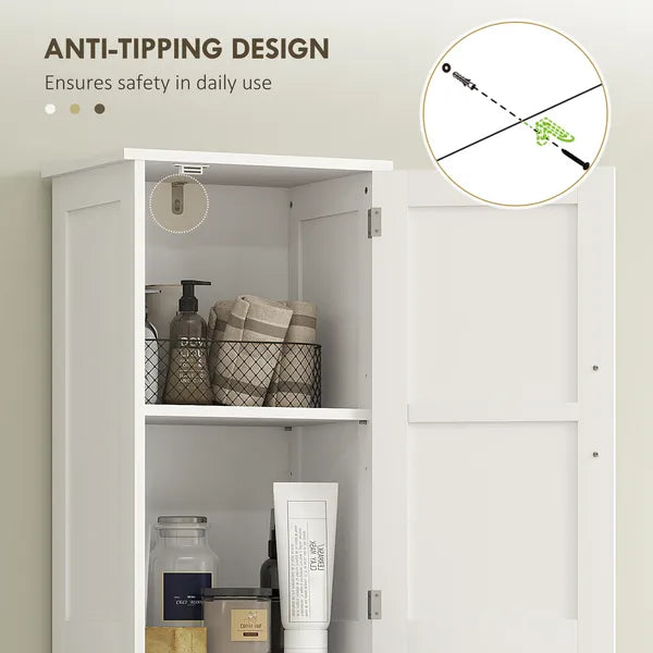 HOMCOM Linen Cabinet Bathroom with Drawer, 67 Inch Tall Bathroom Storage Cabinet with Doors and Shelves, Farmhouse Style, White - product image 7