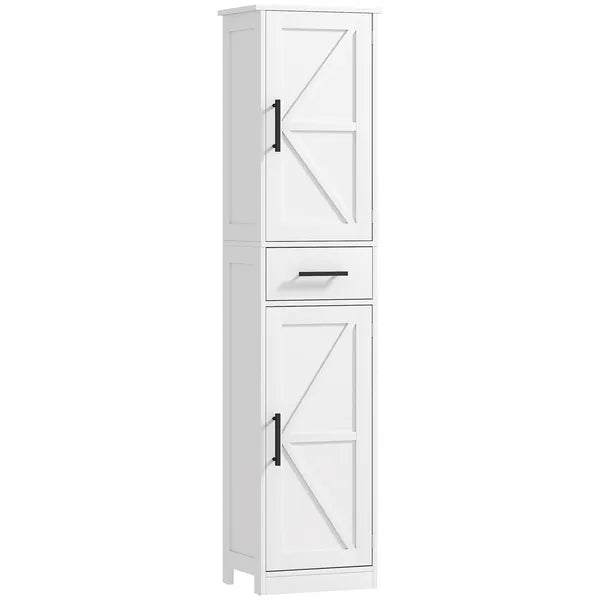 HOMCOM Linen Cabinet Bathroom with Drawer, 67 Inch Tall Bathroom Storage Cabinet with Doors and Shelves, Farmhouse Style, White - product image 1