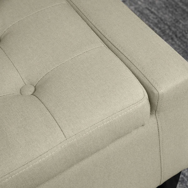 HOMCOM Linen Tufted Storage Ottoman Bench with Lift Top for Spacious Living Room Entryway Bedroom Decor Beige - product image 6