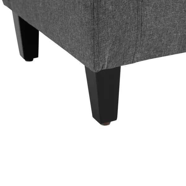 HOMCOM Linen Upholstered Storage Ottoman with Lift-Top Design Space-Saving Gray - product image 9