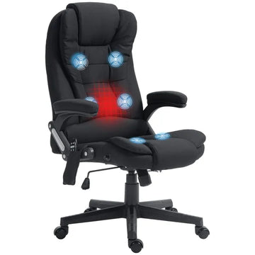 Vinsetto Linen Vibrating Massage Heat Office Chair High Back Recliner Padded Armrests Remote Control Black - product image 1
