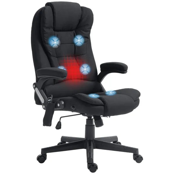 Vinsetto Linen Vibrating Massage Heat Office Chair High Back Recliner Padded Armrests Remote Control Black - product image 1
