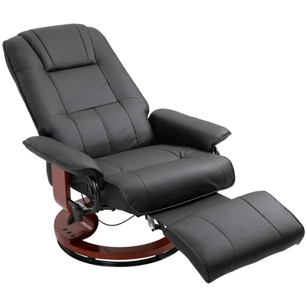 HOMCOM Living Room Relaxation: Black Faux Leather Swivel Recliner with Adjustable Footrest - product image 13