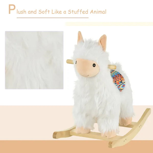 Llama Sheep Plush Rocking Horse with Handle Grip and Saddle, Ages 18 to 36 Months, White - product image 7