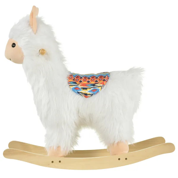 Llama Sheep Plush Rocking Horse with Handle Grip and Saddle, Ages 18 to 36 Months, White - product image 11