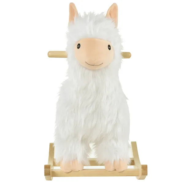 Llama Sheep Plush Rocking Horse with Handle Grip and Saddle, Ages 18 to 36 Months, White - product image 9