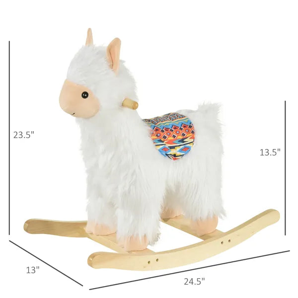 Llama Sheep Plush Rocking Horse with Handle Grip and Saddle, Ages 18 to 36 Months, White - product image 3