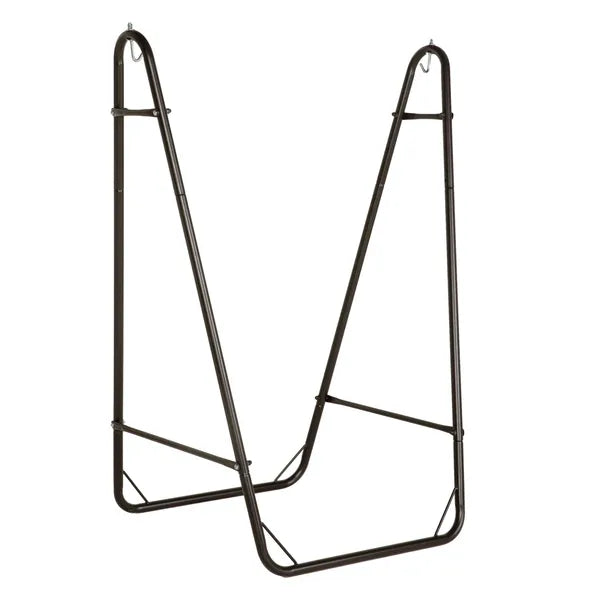 Outsunny Lounge Hammock Chair with Curved Stand and Storage, Two-Tone Cream and Brown - product image 9