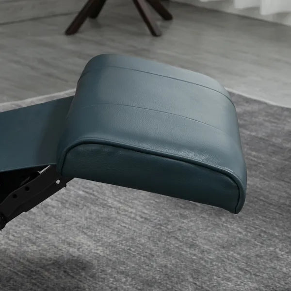 Lounging : Blue Faux Leather Swivel Recliner with Adjustable Footrest - product image 9
