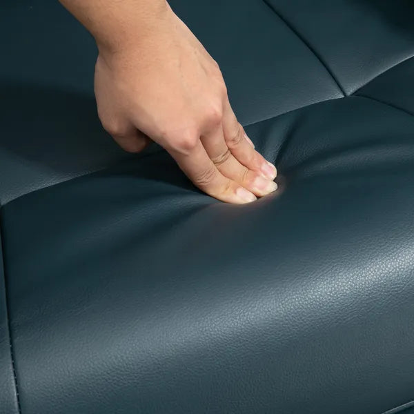 Lounging : Blue Faux Leather Swivel Recliner with Adjustable Footrest - product image 10