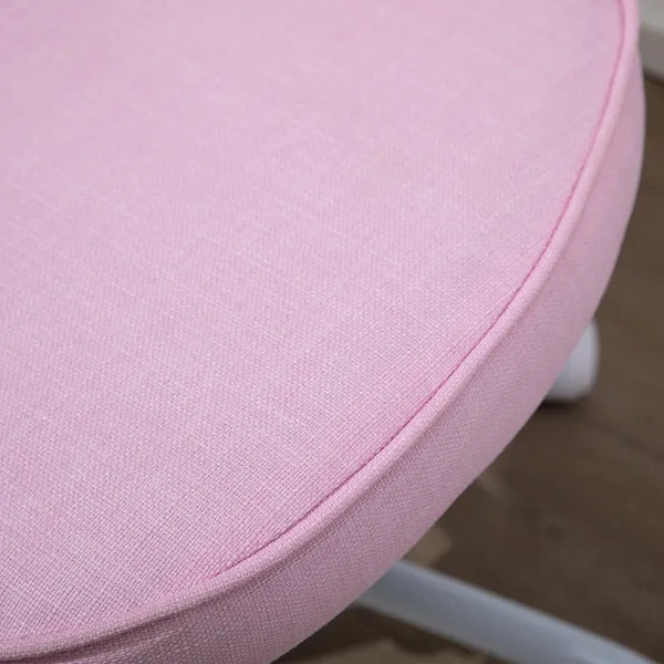 HOMCOM Love Shape Swivel Leisure Chair on Wheels Upholstery Home Office Computer Chair Linen Fabric Vanity Seat for Girls Women - product image 9