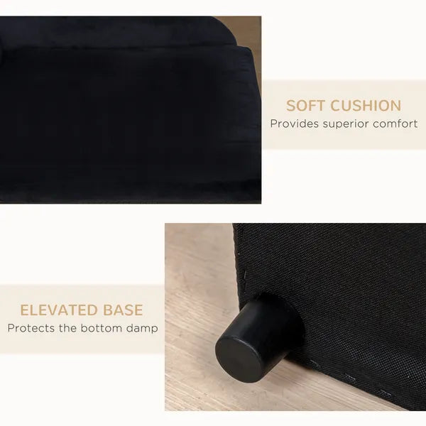 PawHut Luxury Dog Bed for Small Dogs, Hidden Storage, 3" Foam Cushion, Modern Pet Sofa, Black - product image 7